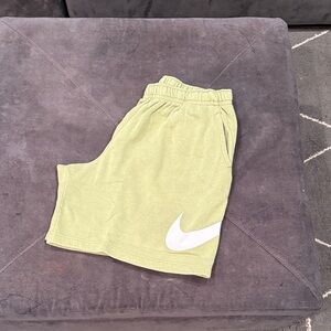 Nike Kids Lime Green Shorts with White Swoosh
